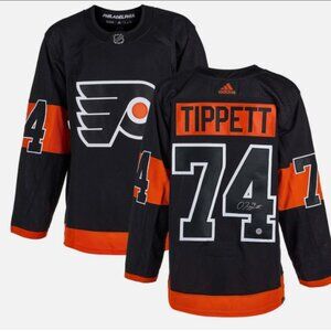 Owen Tippett Signed Philadelphia Flyers Alternate Black adidas Jersey